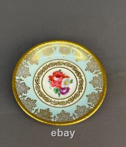 6 Paragon Lt Blue Floral 2 Footed Demitasse Cup & Saucer Sets Z672 c. 1949-1952