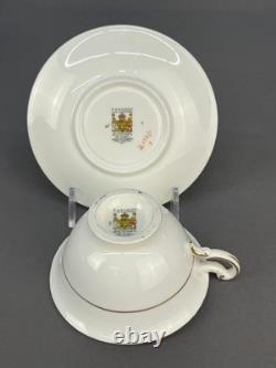 6 Paragon Lt Blue Floral 2 Footed Demitasse Cup & Saucer Sets Z672 c. 1949-1952