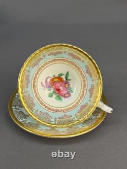 6 Paragon Lt Blue Floral 2 Footed Demitasse Cup & Saucer Sets Z672 c. 1949-1952