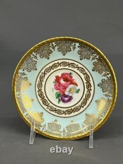 6 Paragon Lt Blue Floral 2 Footed Demitasse Cup & Saucer Sets Z672 c. 1949-1952