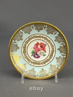 6 Paragon Lt Blue Floral 2 Footed Demitasse Cup & Saucer Sets Z672 c. 1949-1952