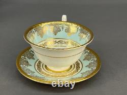 6 Paragon Lt Blue Floral 2 Footed Demitasse Cup & Saucer Sets Z672 c. 1949-1952