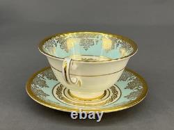 6 Paragon Lt Blue Floral 2 Footed Demitasse Cup & Saucer Sets Z672 c. 1949-1952