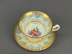 6 Paragon Lt Blue Floral 2 Footed Demitasse Cup & Saucer Sets Z672 c. 1949-1952