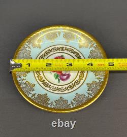 6 Paragon Lt Blue Floral 2 Footed Demitasse Cup & Saucer Sets Z672 c. 1949-1952