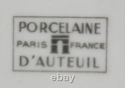 (6) Porcelaine d'Auteuil Chambord Demitasse Cups and Saucers, France, EUC
