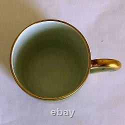 6 Prestige Table Demitasse Cup Saucer Set by Raynaud Limoges France Green Gold