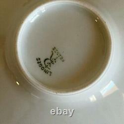 6 Prestige Table Demitasse Cup Saucer Set by Raynaud Limoges France Green Gold