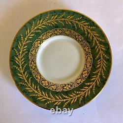 6 Prestige Table Demitasse Cup Saucer Set by Raynaud Limoges France Green Gold