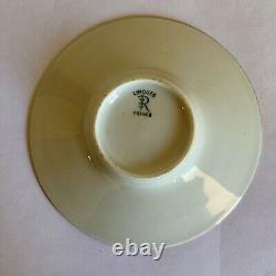 6 Prestige Table Demitasse Cup Saucer Set by Raynaud Limoges France Green Gold