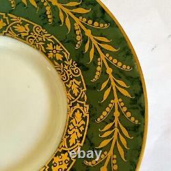 6 Prestige Table Demitasse Cup Saucer Set by Raynaud Limoges France Green Gold