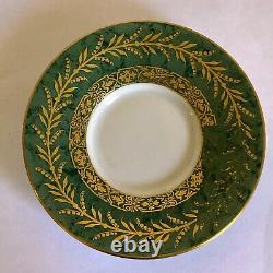 6 Prestige Table Demitasse Cup Saucer Set by Raynaud Limoges France Green Gold