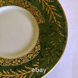 6 Prestige Table Demitasse Cup Saucer Set by Raynaud Limoges France Green Gold