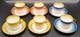 6 Royal Copenhagen 9075 Yellow Blue Orange Gold Garland Demitasse Cups & Saucers