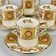 6 Royal Crown Derby Demitasse Coffee Cups & Saucers Red Derby Panel #a1236 Gilt