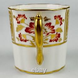 6 Royal Crown Derby Demitasse Coffee Cups & Saucers Red Derby Panel #A1236 Gilt