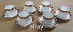 6 Royal Crown Derby English Bone China Cloisonne Demitasse Cups & Saucers A 1317
