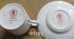 6 Royal Crown Derby English Bone China Cloisonne Demitasse Cups & Saucers A 1317