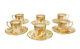 6 Royal Crown Derby Porcelain Demitasse Cup & Saucers In Gold Aves