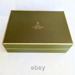 6 Royal Worcester Woodland Flat Demitasse Cups Saucers Orig Box Unused Vintage