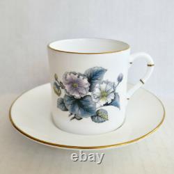 6 Royal Worcester Woodland Flat Demitasse Cups Saucers Orig Box Unused Vintage