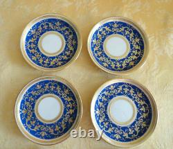 6 Sets Antique WG&Co Limoges France Cobalt With Gold Demitasse Egg Cups/Saucers