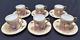 (6) Sets Aynsley Bone China Orchard Gold Fruit Demitasse Cup And Saucers England