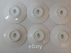 6 Sets Aynsley Leighton Demitasse Cups Saucers White W Cobalt & Gold Trim EUC