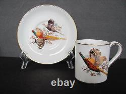 6 Sets Hammersley Bone China Pheasant Game Birds Demitasse Cups & Saucers Mint