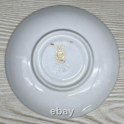 6 Sets MINTON Gold Brocade DEMITASSE CUPS & SAUCERS Minty MARLOW FLORAL VTG 60s