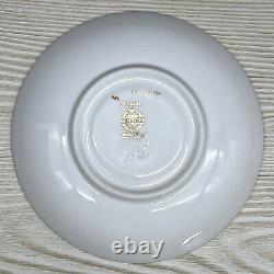6 Sets MINTON Gold Brocade DEMITASSE CUPS & SAUCERS Minty MARLOW FLORAL VTG 60s