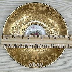 6 Sets MINTON Gold Brocade DEMITASSE CUPS & SAUCERS Minty MARLOW FLORAL VTG 60s