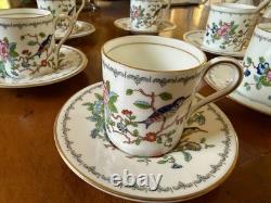 6 Sets Of Aynsley Pembroke Demitasse Cups & Saucers Flowers England Vintage