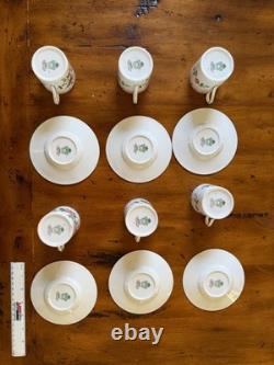 6 Sets Of Aynsley Pembroke Demitasse Cups & Saucers Flowers England Vintage