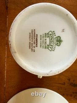 6 Sets Of Aynsley Pembroke Demitasse Cups & Saucers Flowers England Vintage