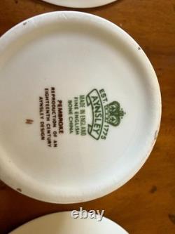 6 Sets Of Aynsley Pembroke Demitasse Cups & Saucers Flowers England Vintage