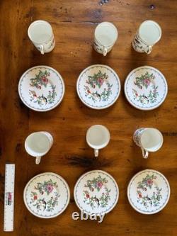 6 Sets Of Aynsley Pembroke Demitasse Cups & Saucers Flowers England Vintage