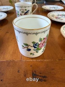 6 Sets Of Aynsley Pembroke Demitasse Cups & Saucers Flowers England Vintage