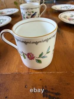6 Sets Of Aynsley Pembroke Demitasse Cups & Saucers Flowers England Vintage