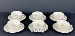 6 Sets Of Vintage Lenox Hawthorne Ivory Demitasse Cups and Saucers (1933-1953)