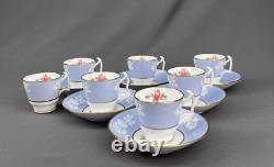 6 Spode MARITIME ROSE R4118 2 1/4 Footed Demitasse Cup & Saucer Sets c. 1930's