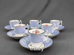 6 Spode MARITIME ROSE R4118 2 1/4 Footed Demitasse Cup & Saucer Sets c. 1930's
