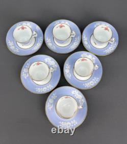 6 Spode MARITIME ROSE R4118 2 1/4 Footed Demitasse Cup & Saucer Sets c. 1930's
