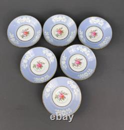 6 Spode MARITIME ROSE R4118 2 1/4 Footed Demitasse Cup & Saucer Sets c. 1930's