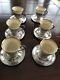 6 Sterling Silver Demitasse Cup Holders W Saucers Lenox Type Porcelain Liners