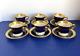 6 Syracuse Queen Anne Old Ivory Cobalt Blue & Gold Demitasse Cups & Saucers