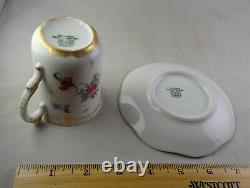 6 T & V Limoges Century Patented Antique Porcelain Floral Gold Demitasse Sets