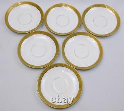 6 T&V Tressemanes & Vogt 9333 Limoges Demitasse Cup Saucer Sets Gold Encrusted
