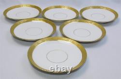6 T&V Tressemanes & Vogt 9333 Limoges Demitasse Cup Saucer Sets Gold Encrusted