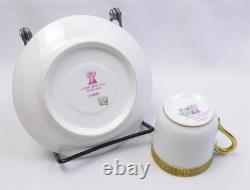 6 T&V Tressemanes & Vogt 9333 Limoges Demitasse Cup Saucer Sets Gold Encrusted